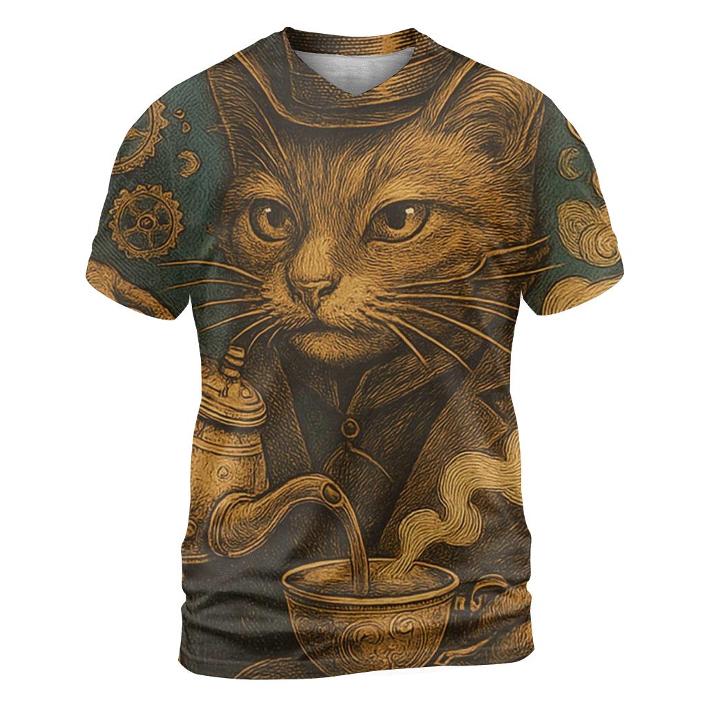 Clockwork Tea Ceremony Cat custom all-over print shirts