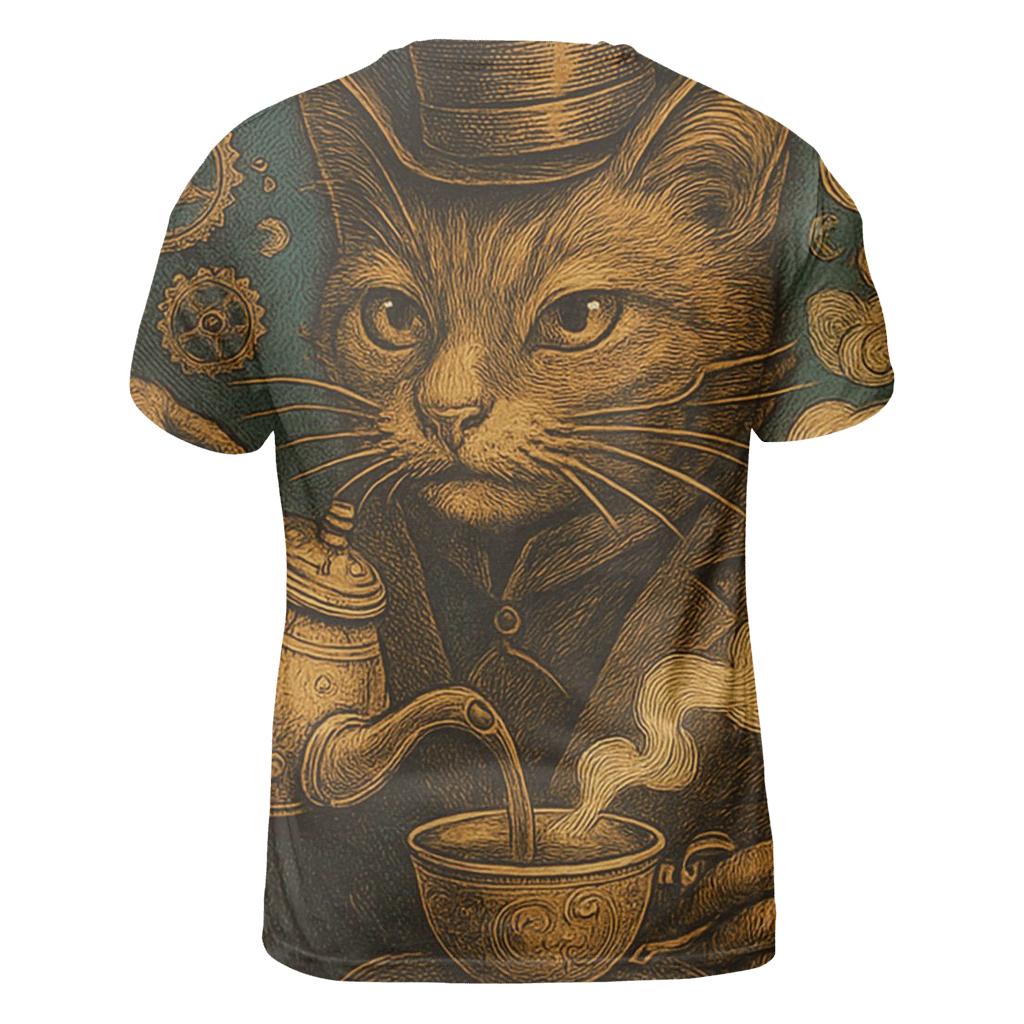 Clockwork Tea Ceremony Cat custom all-over print shirts