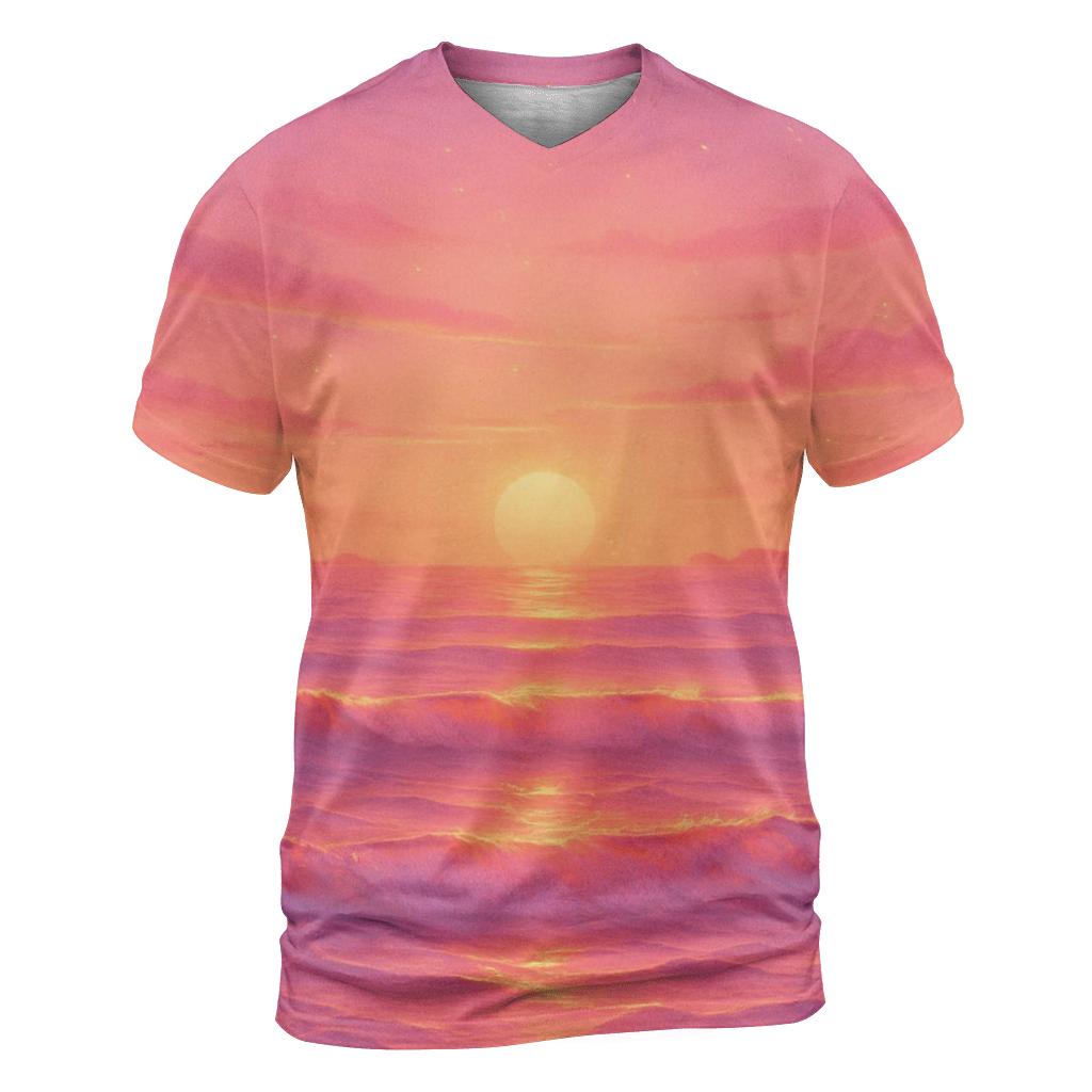 Gilded Tide At Dusk unique graphic print tees