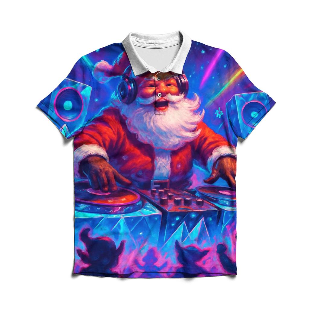 Santa DJ At The North Pole Rave classic pique polos