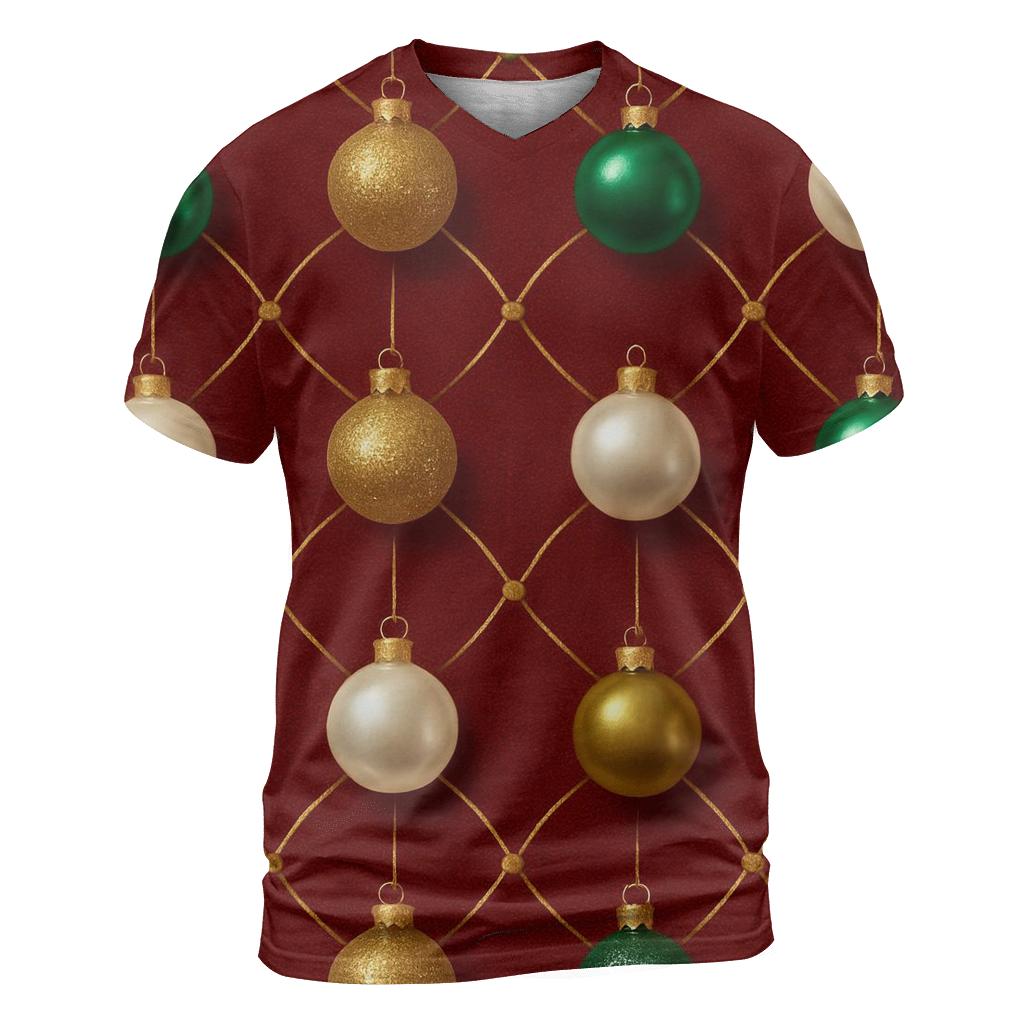 Ornament Lattice Grid On Deep Red Background creative print fashion shirts