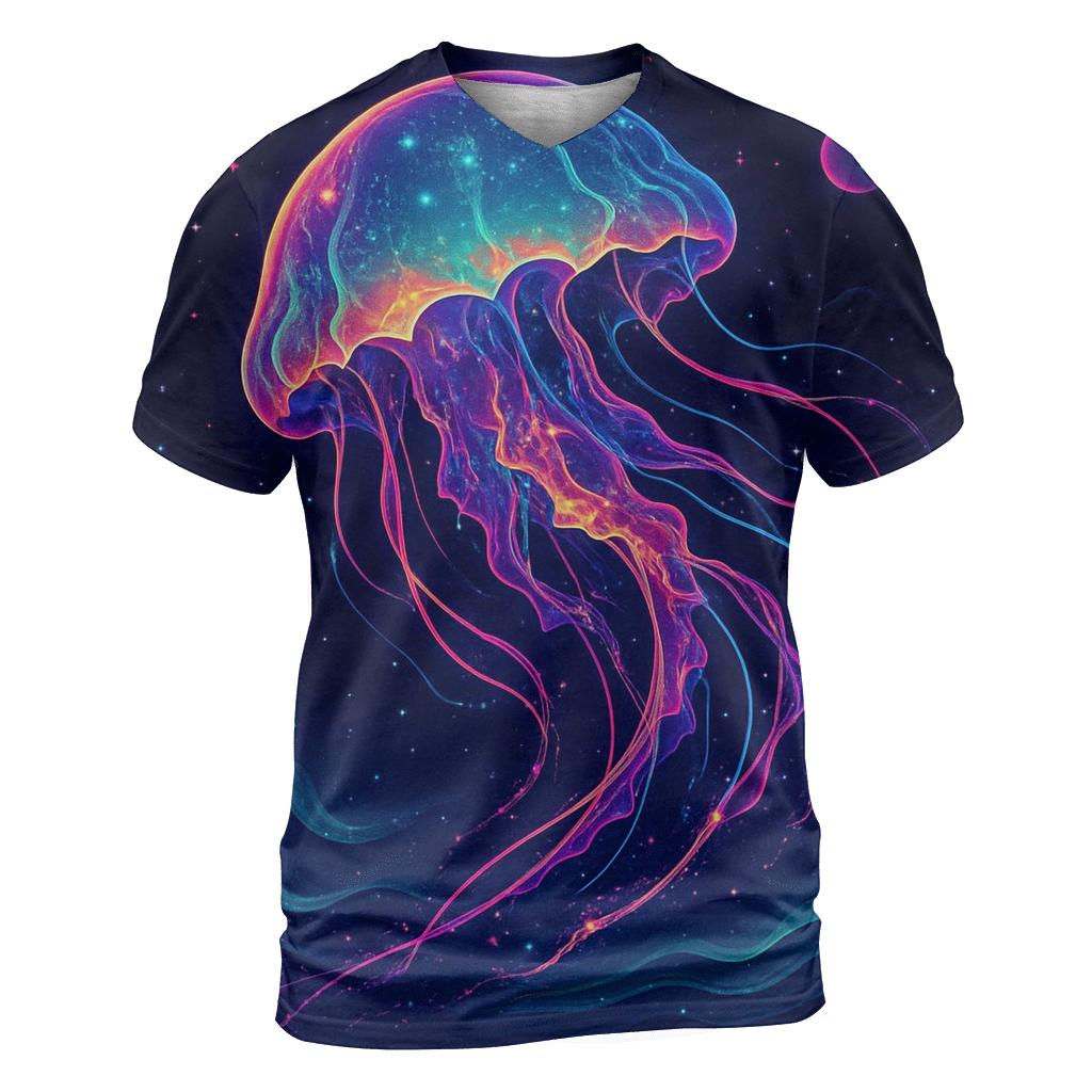 Neon Tide Of The Jelly Nebula designer pattern shirts