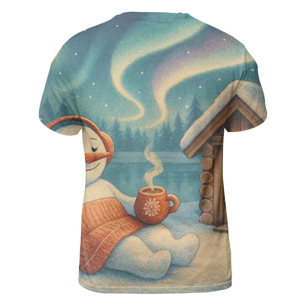 Snowman Sauna By The Northern Lights trendy printed shirt styles