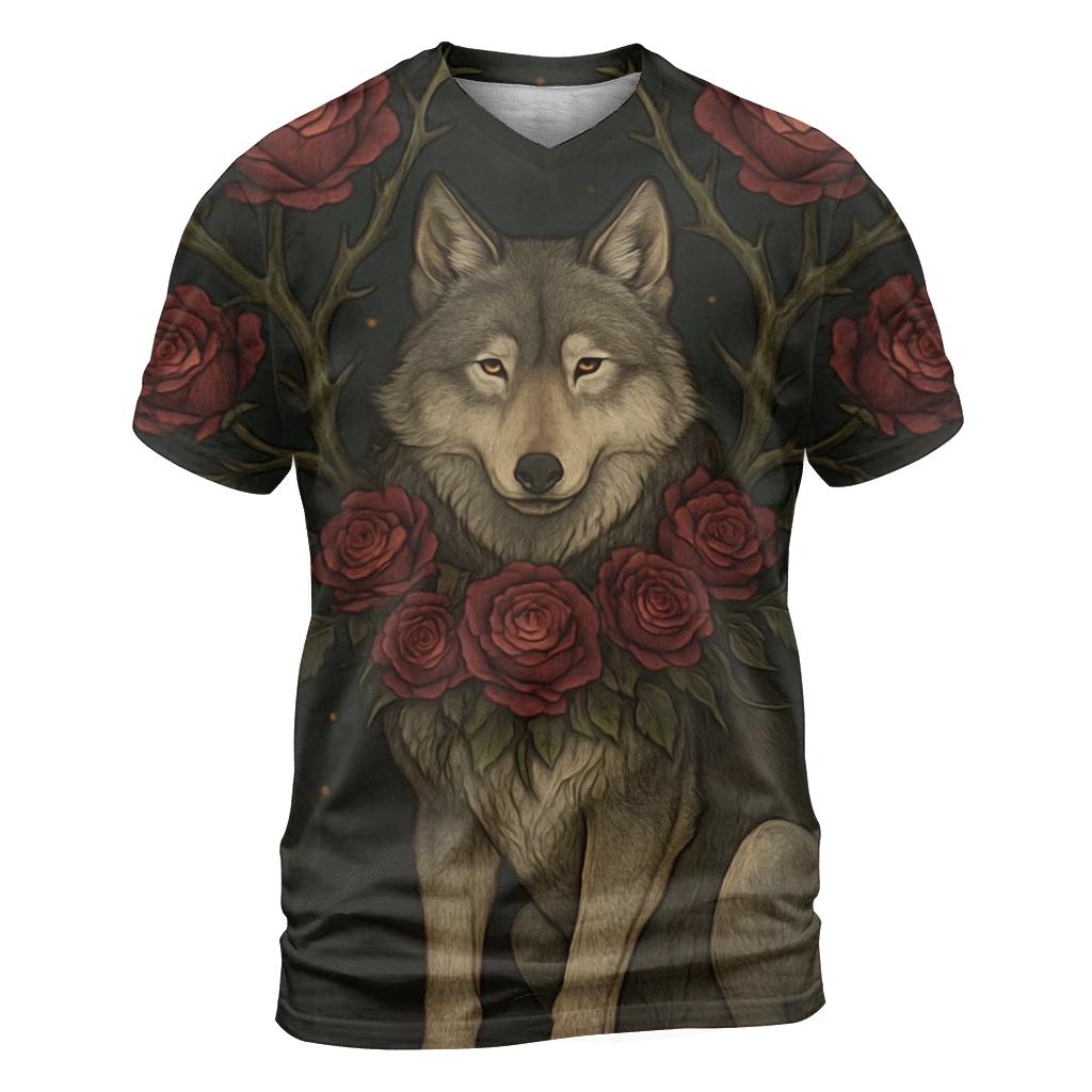 Thorn Bloom Guardian Wolf designer pattern shirts