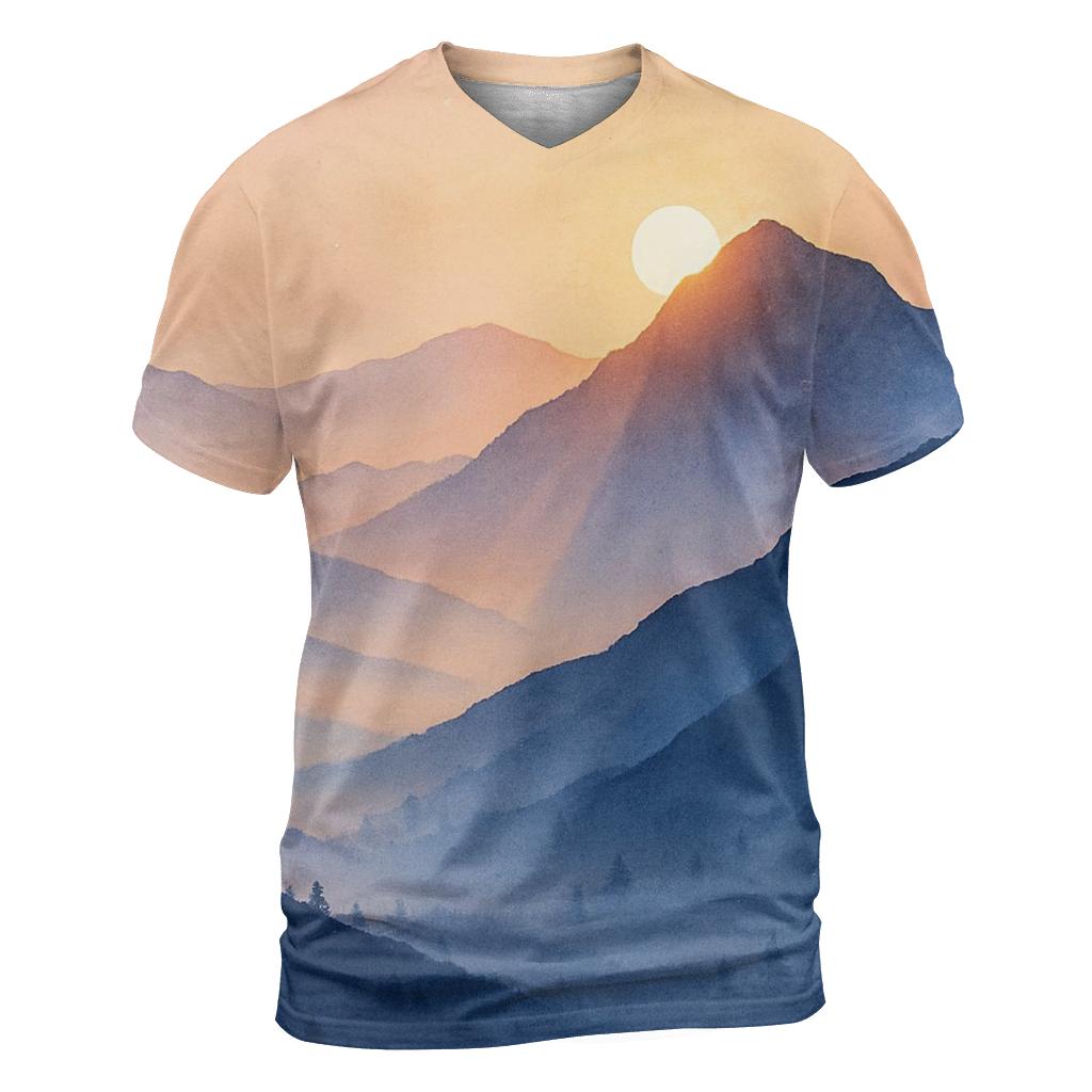 Lavender Ridge Afterglow trendy printed shirt styles