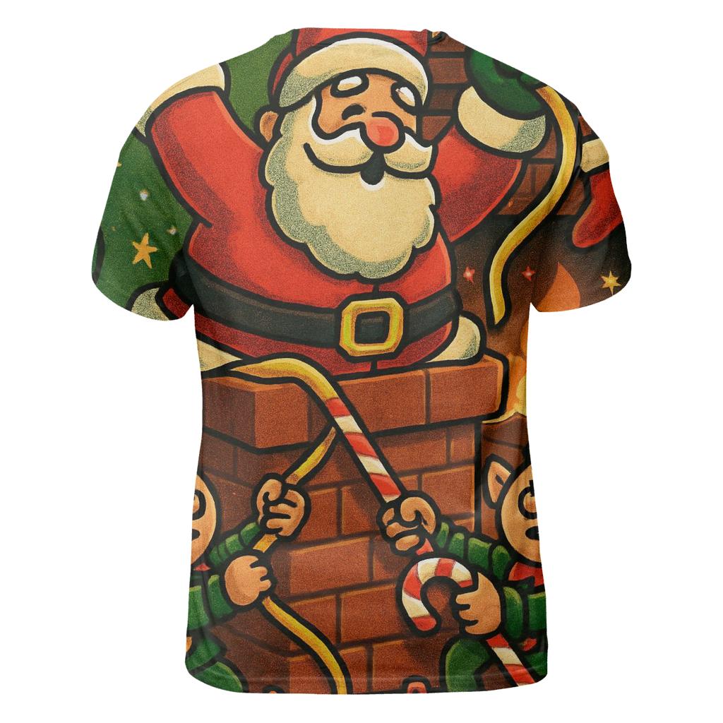 Santa Stuck In Chimney Whirlwind Workshop creative print fashion shirts