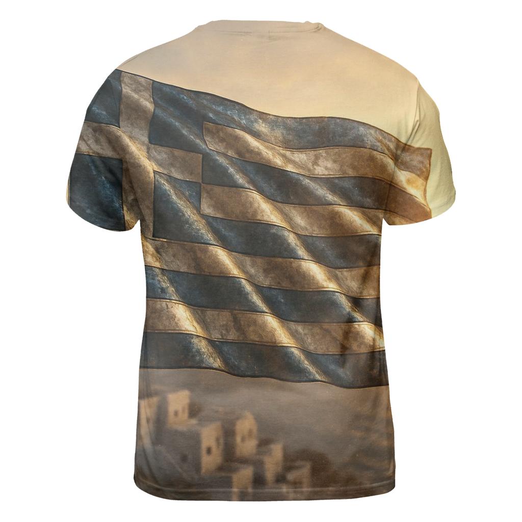 Greece Marble Metallic Flag personalized full print shirts
