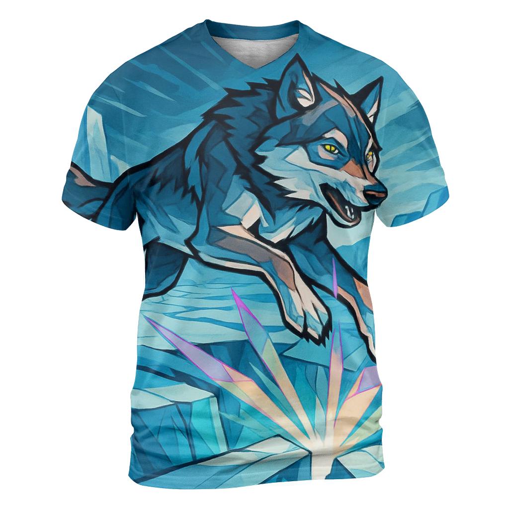 Prismatic Glacier Rift Wolf unique graphic print tees