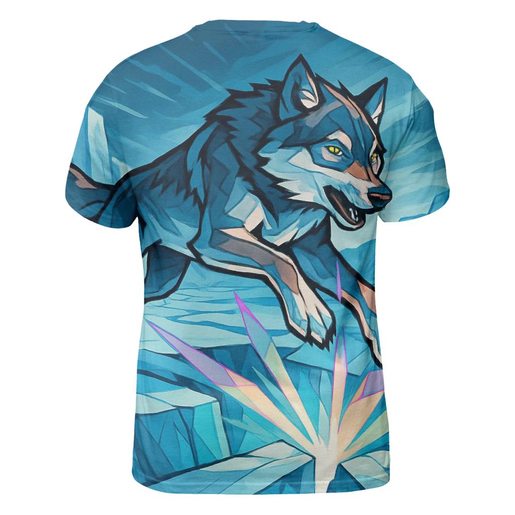 Prismatic Glacier Rift Wolf unique graphic print tees