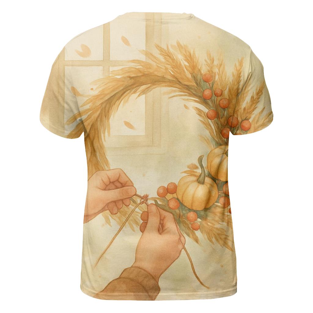 Harvest Wreath Sunbeam Window artistic all-over print tops