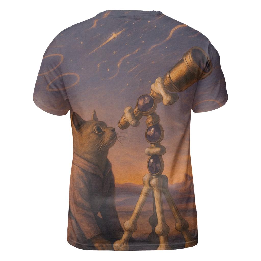 Desert Mirage Astronomer Cat unique graphic print tees