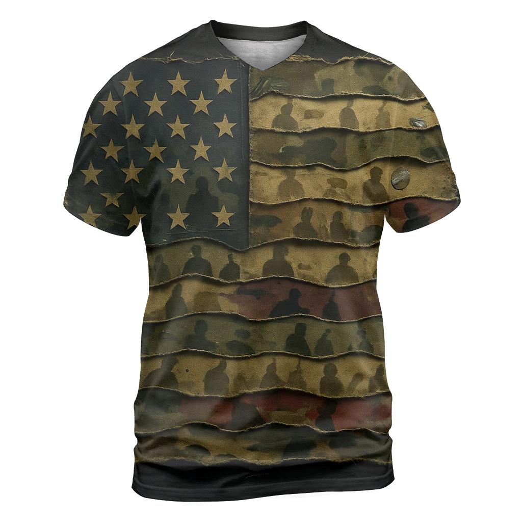 Camouflage Flag Mosaic Of Service personalized full print shirts