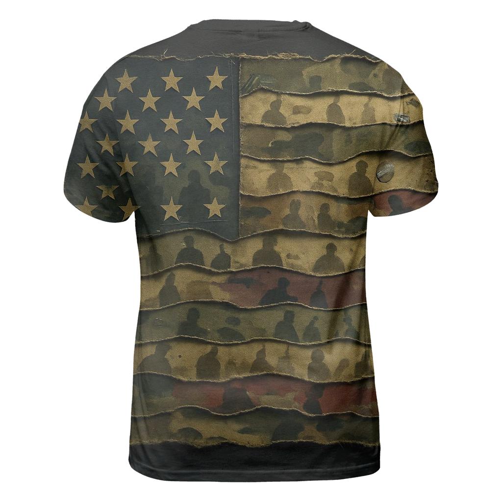 Camouflage Flag Mosaic Of Service personalized full print shirts