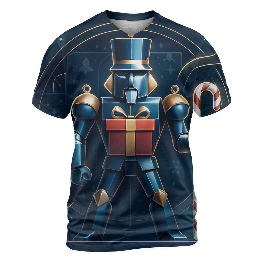 Nutcracker Robot Guarding Gift Vault vibrant all-over design tees