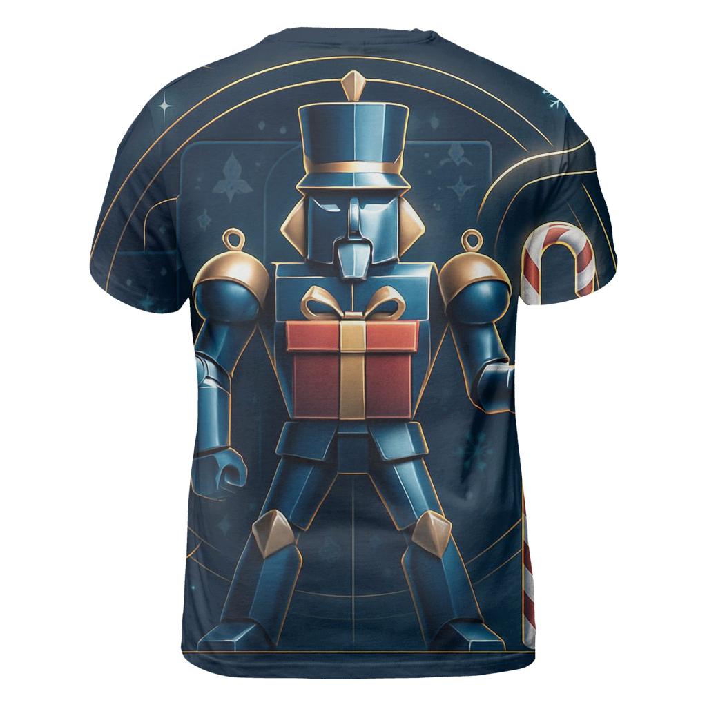 Nutcracker Robot Guarding Gift Vault vibrant all-over design tees