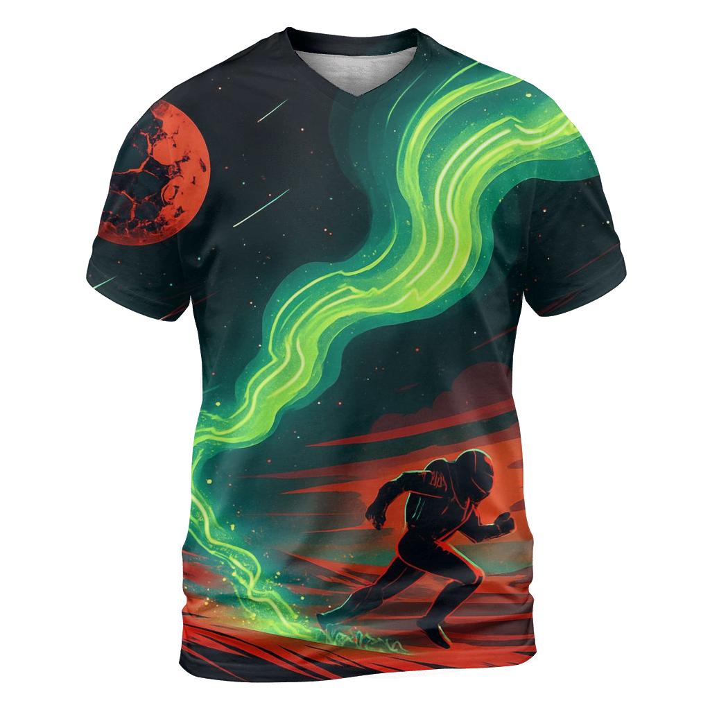 Aurora Circuit Over Mars Dunes unique graphic print tees