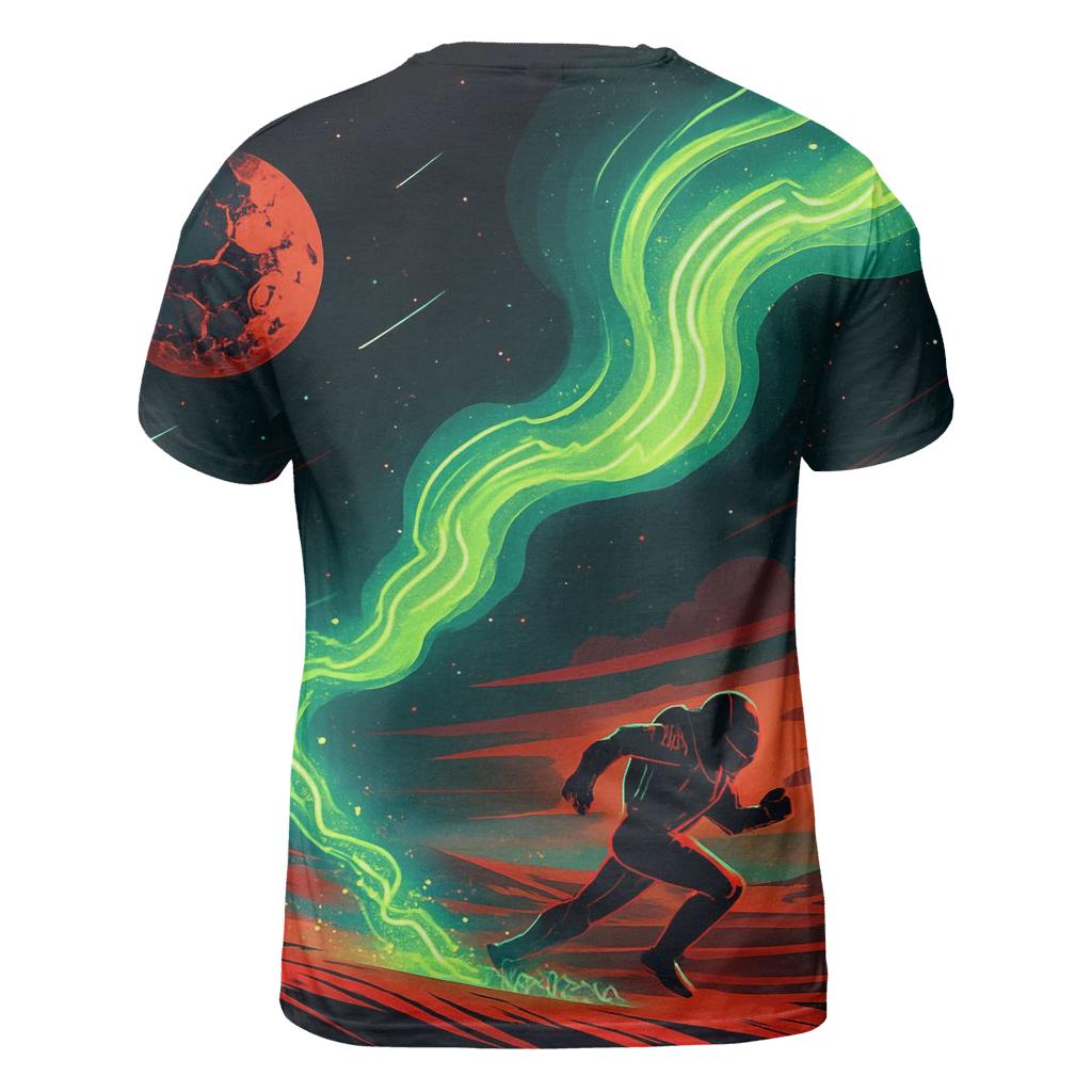 Aurora Circuit Over Mars Dunes unique graphic print tees