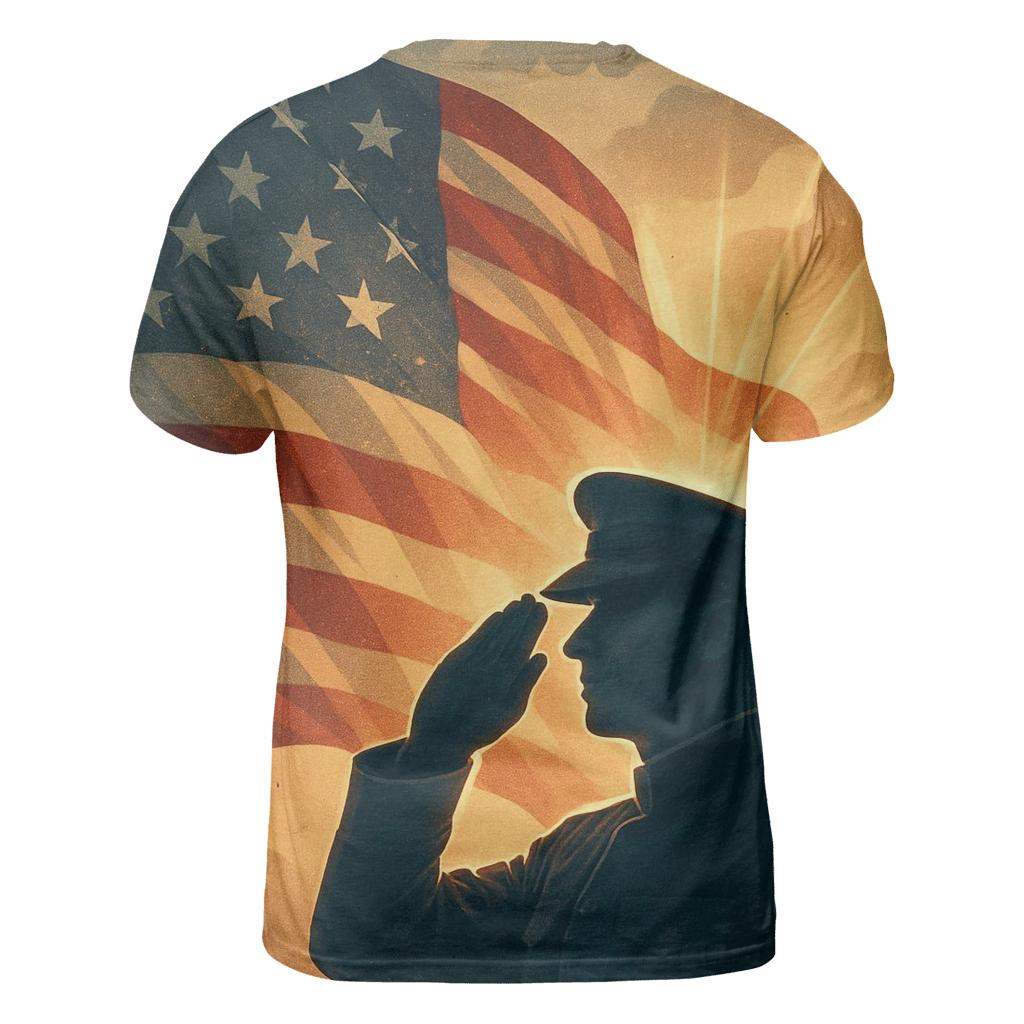 Salute At Sunrise Through Flag Light creative print fashion shirts