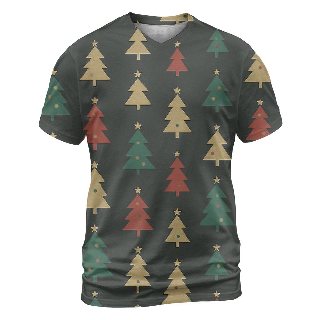 Christmas Tree Icon Micro Grid On Charcoal Background trendy printed shirt styles