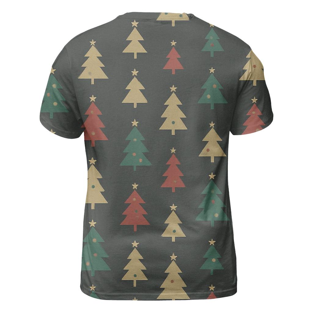 Christmas Tree Icon Micro Grid On Charcoal Background trendy printed shirt styles
