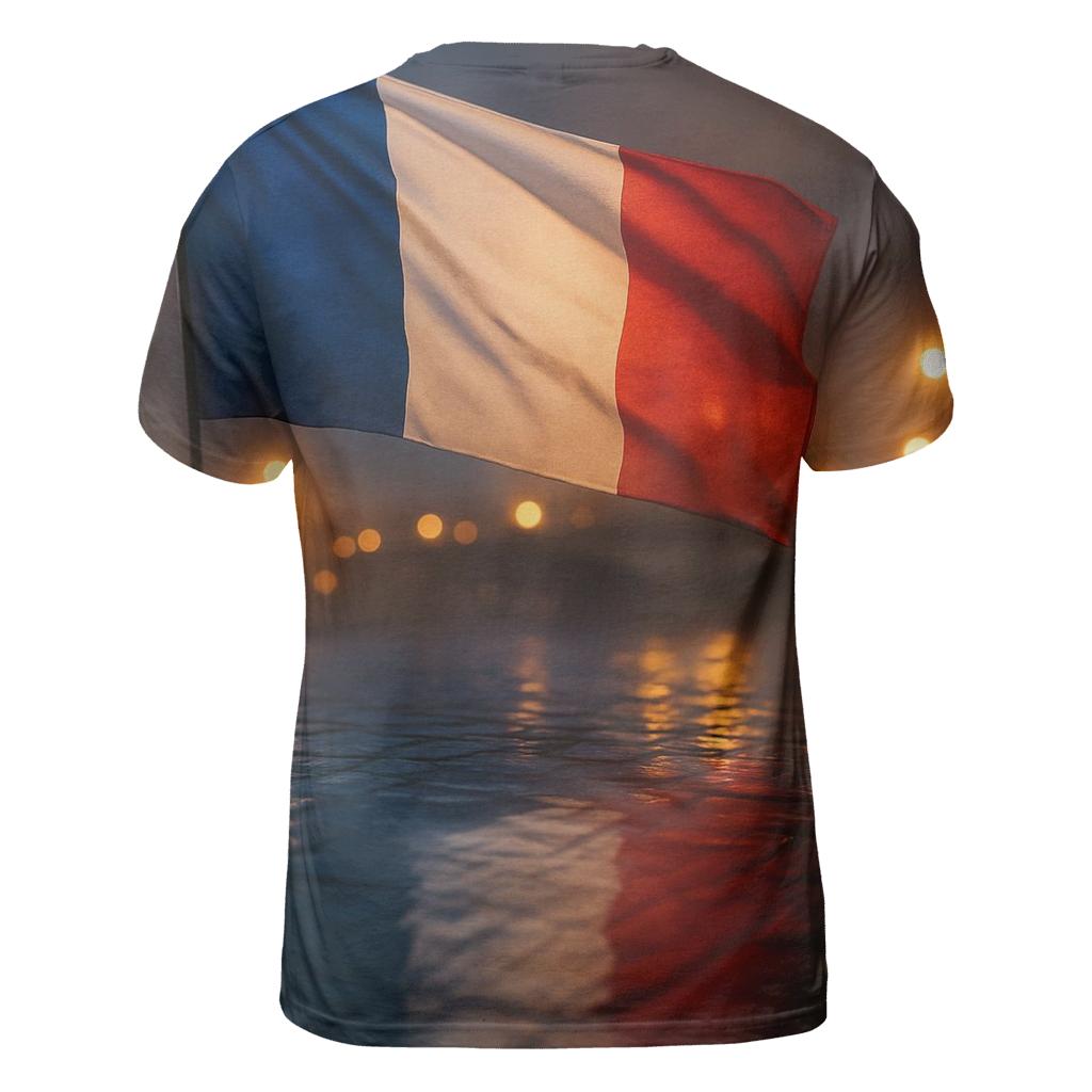 France City Rain Reflection Flag creative print fashion shirts