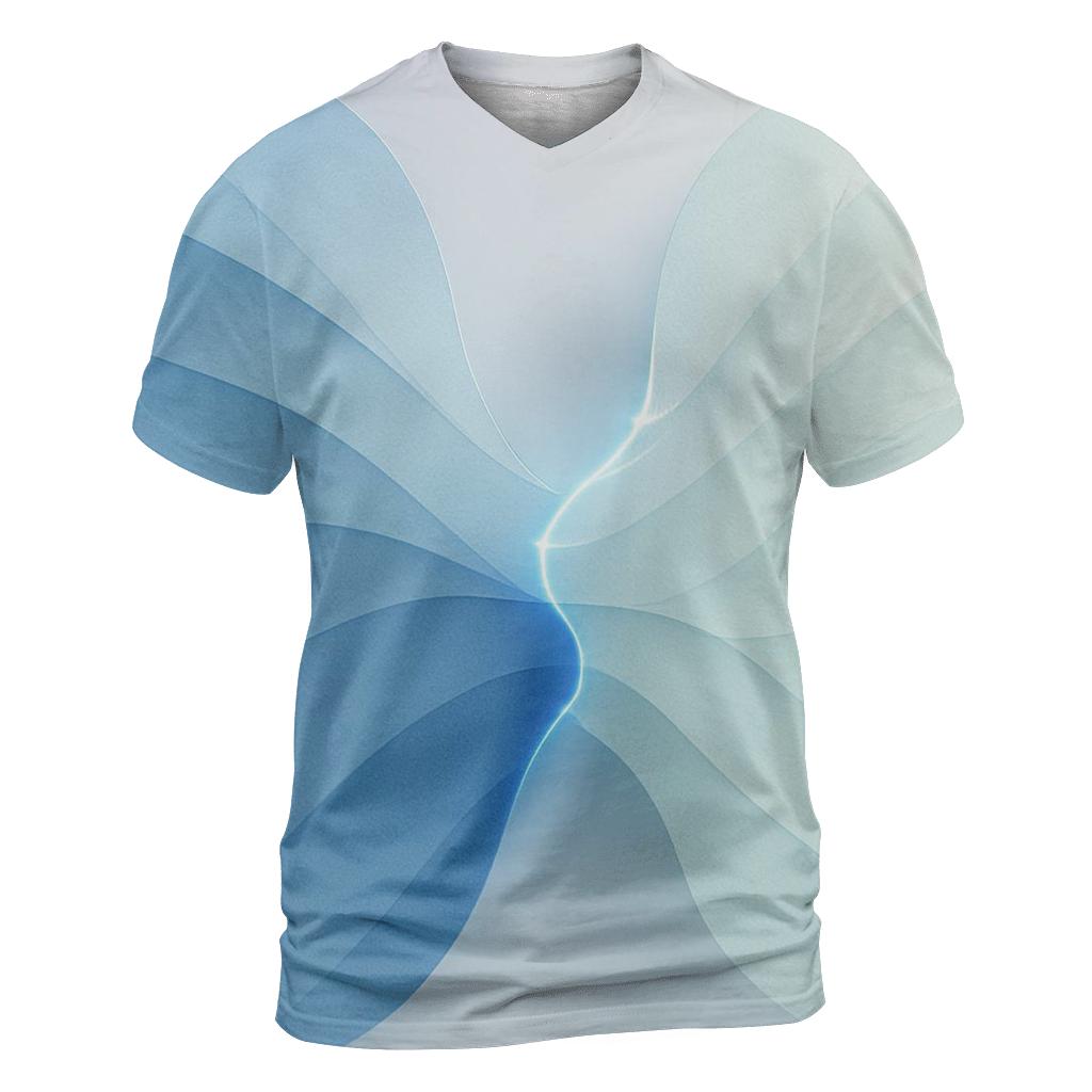 Polar Dawn Wave Sutures artistic all-over print tops