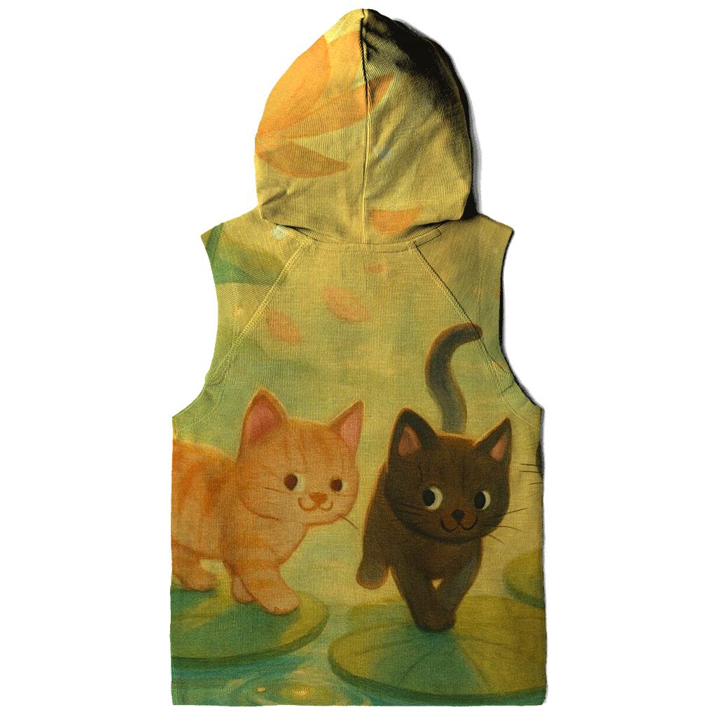 Sunrise Lily Pond Paws premium hoodies