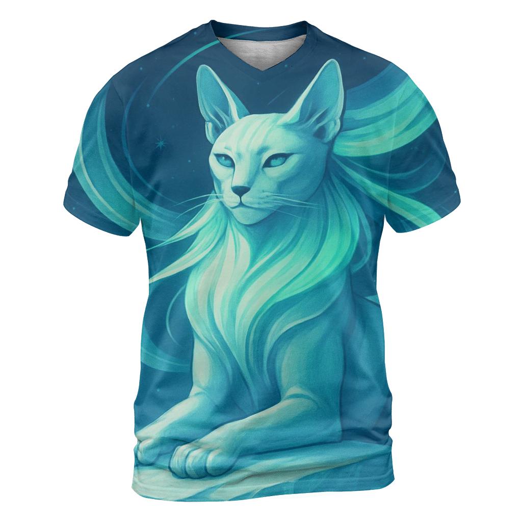 Frozen Aurora Sphinx Cat unique graphic print tees