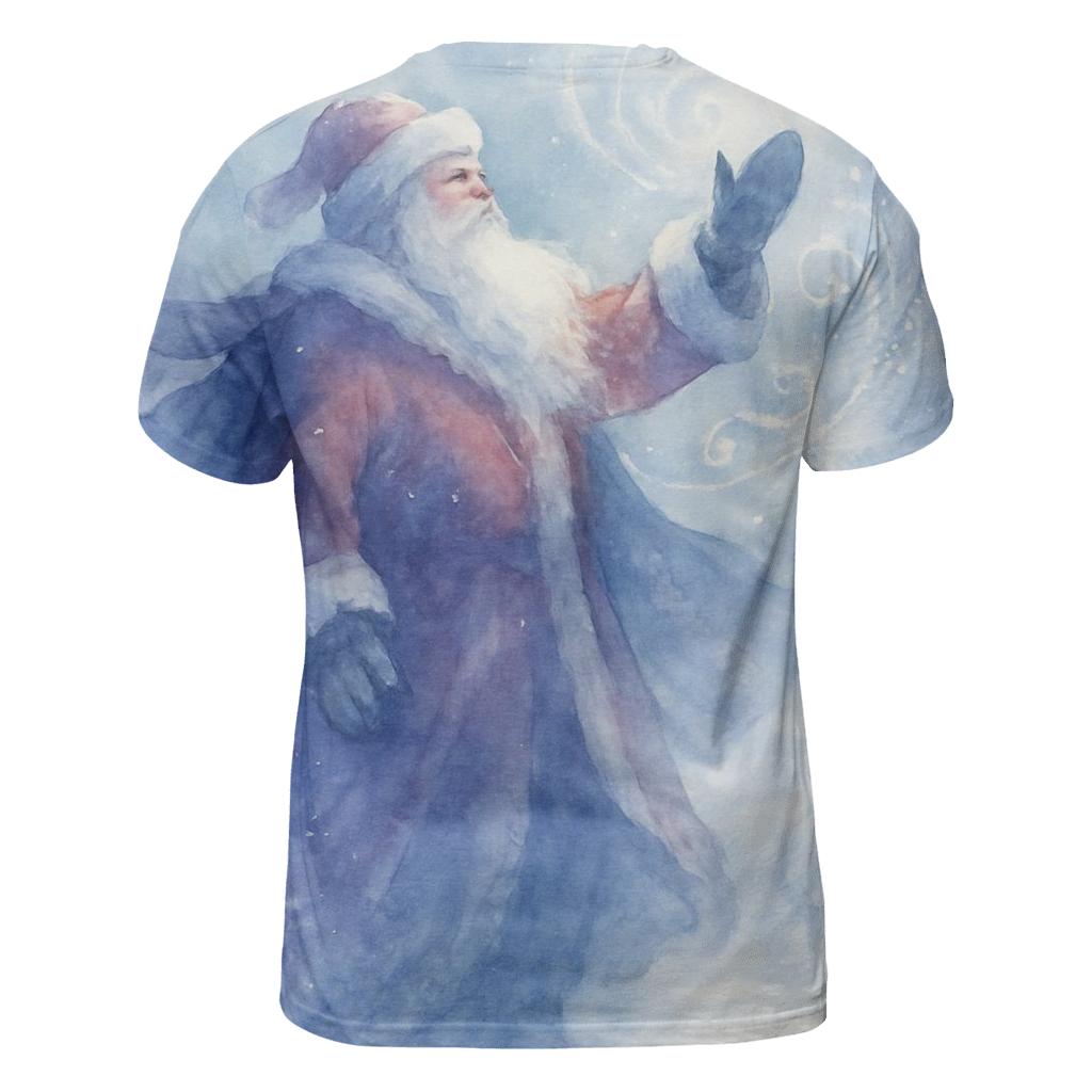 Watercolor Blizzard Guardian Santa designer pattern shirts
