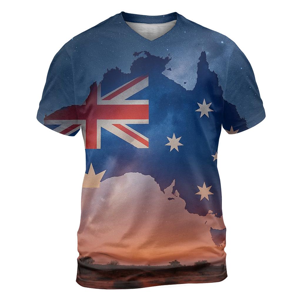 Australia Desert Sky Flag Map artistic all-over print tops