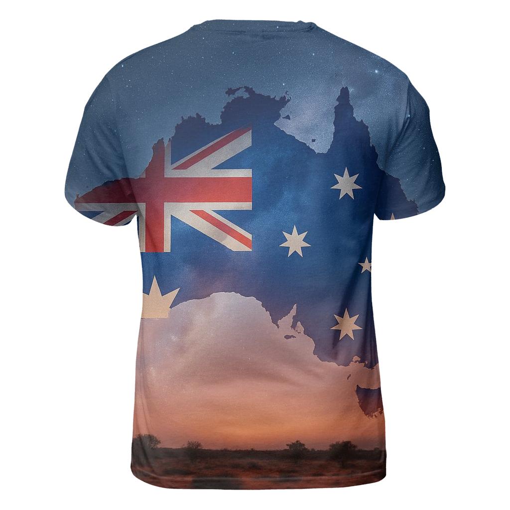 Australia Desert Sky Flag Map artistic all-over print tops