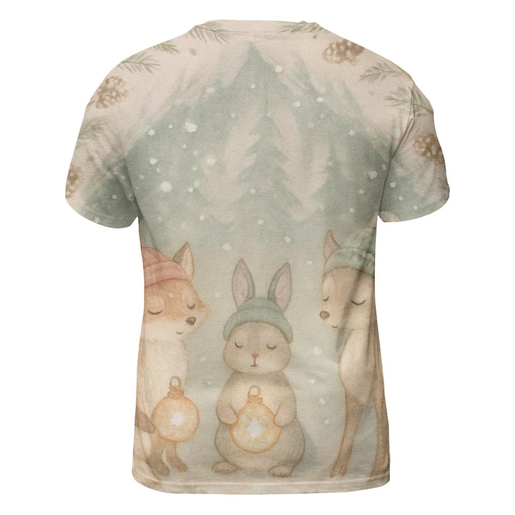 Winter Wildlife Carol In Pine Cathedral trendy printed shirt styles