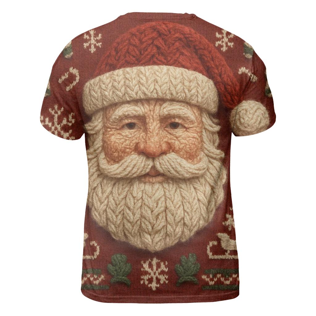 Knitted Pattern Candy Cane Santa creative print fashion shirts