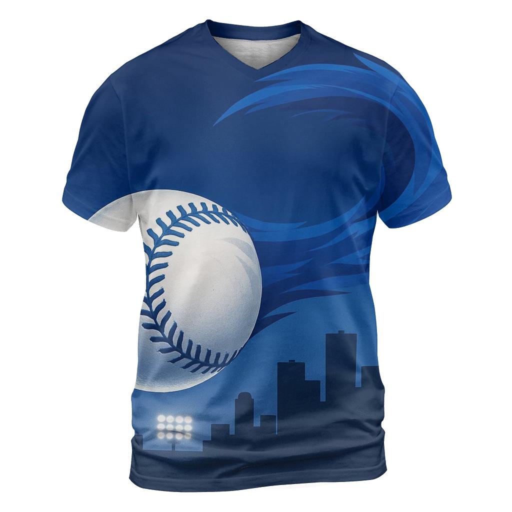 Skyline Curveball In Blue Jays Flight trendy printed shirt styles