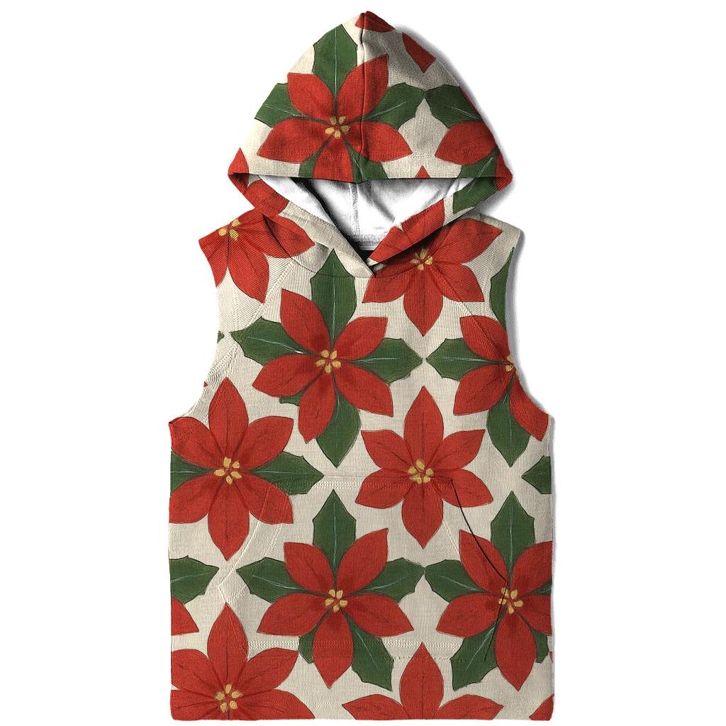 Poinsettia Snowflake Rosette Tessellation On Ivory Background hoodies fashion