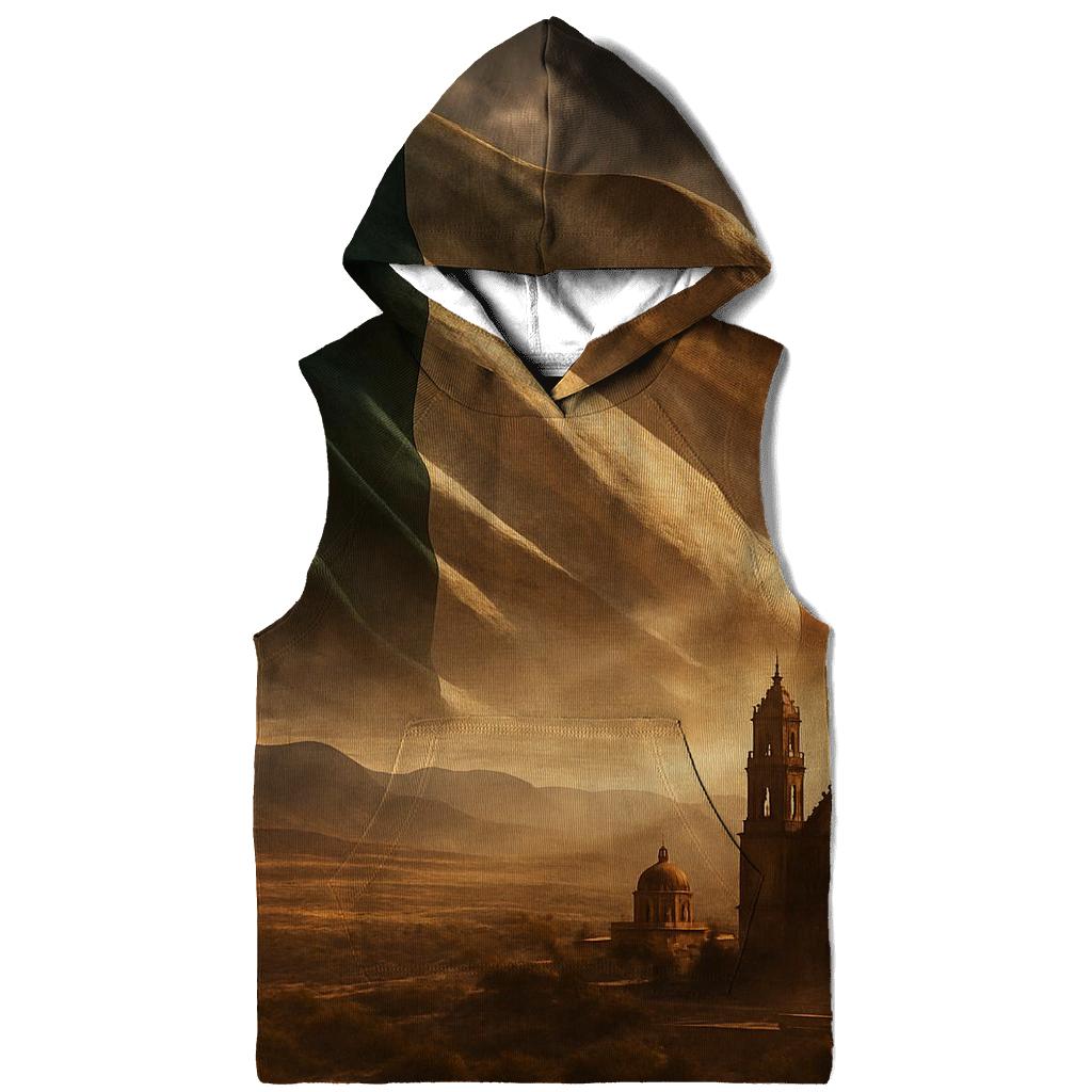 Mexico Desert Double Exposure Flag zip-up hoodies