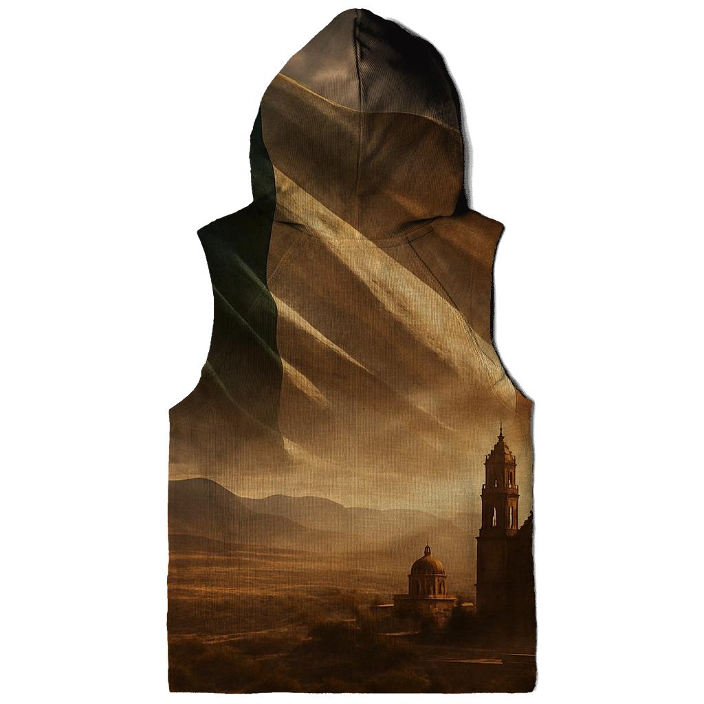 Mexico Desert Double Exposure Flag zip-up hoodies