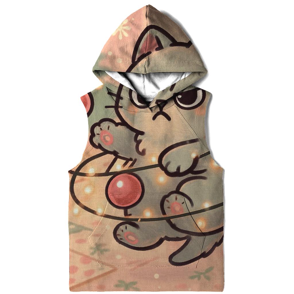 Cat Tangled In Twinkle Garland Orbit designer hoodies