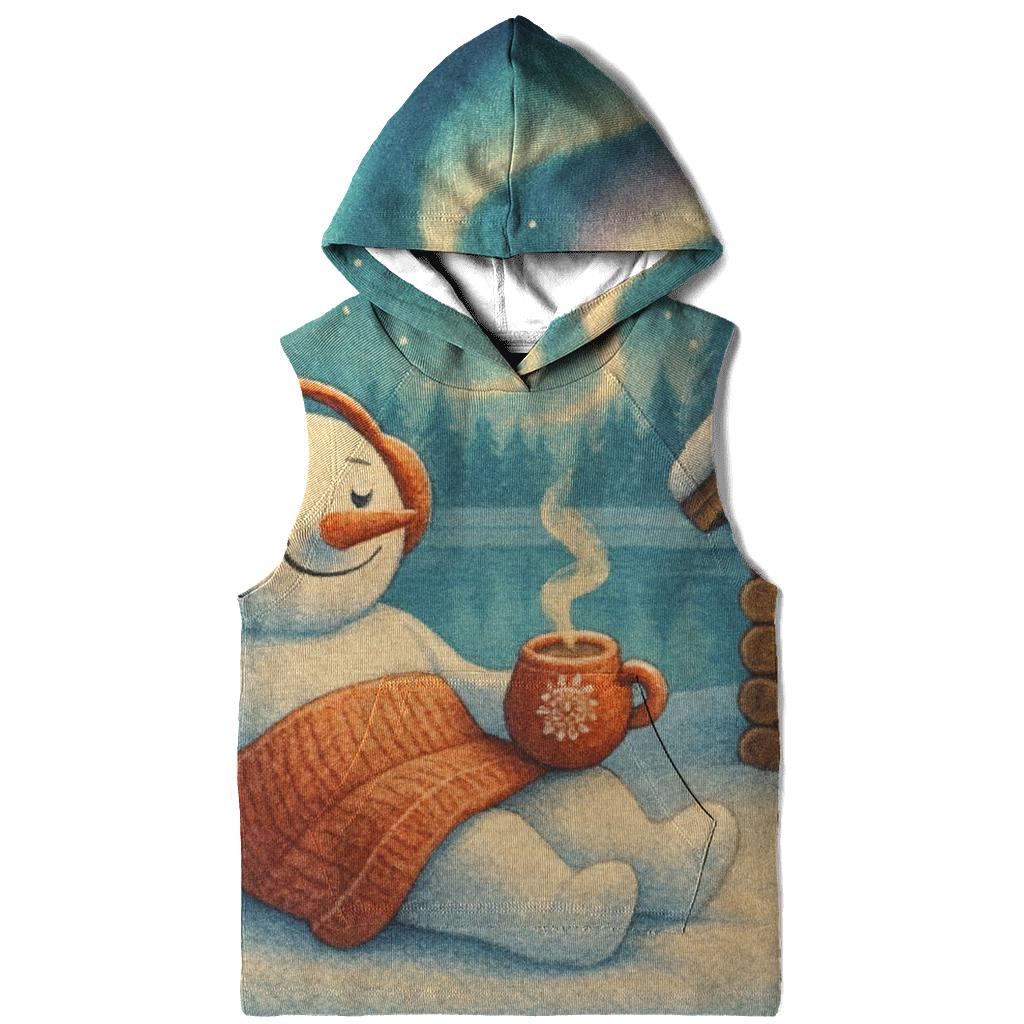 Snowman Sauna By The Northern Lights custom hoodies