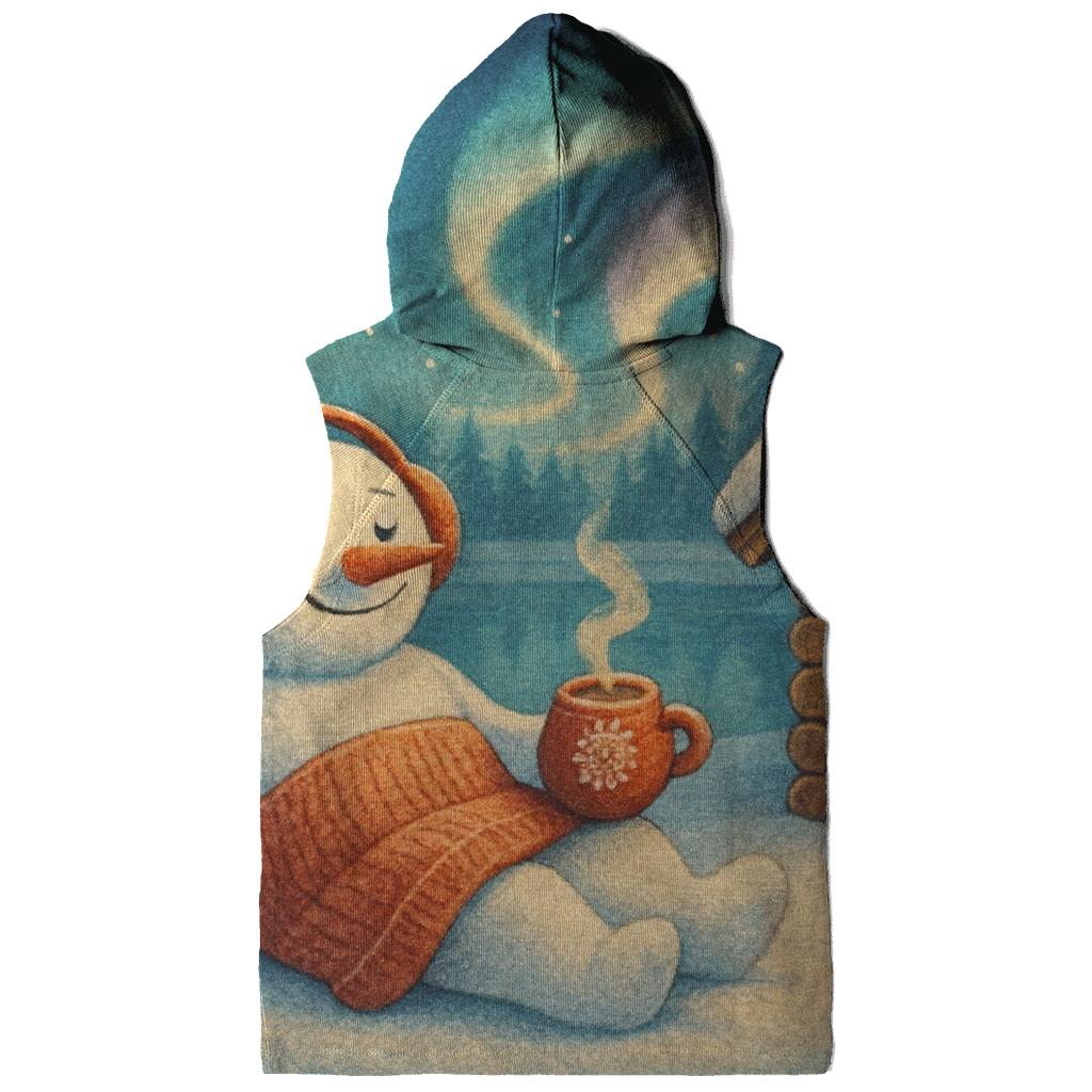Snowman Sauna By The Northern Lights custom hoodies