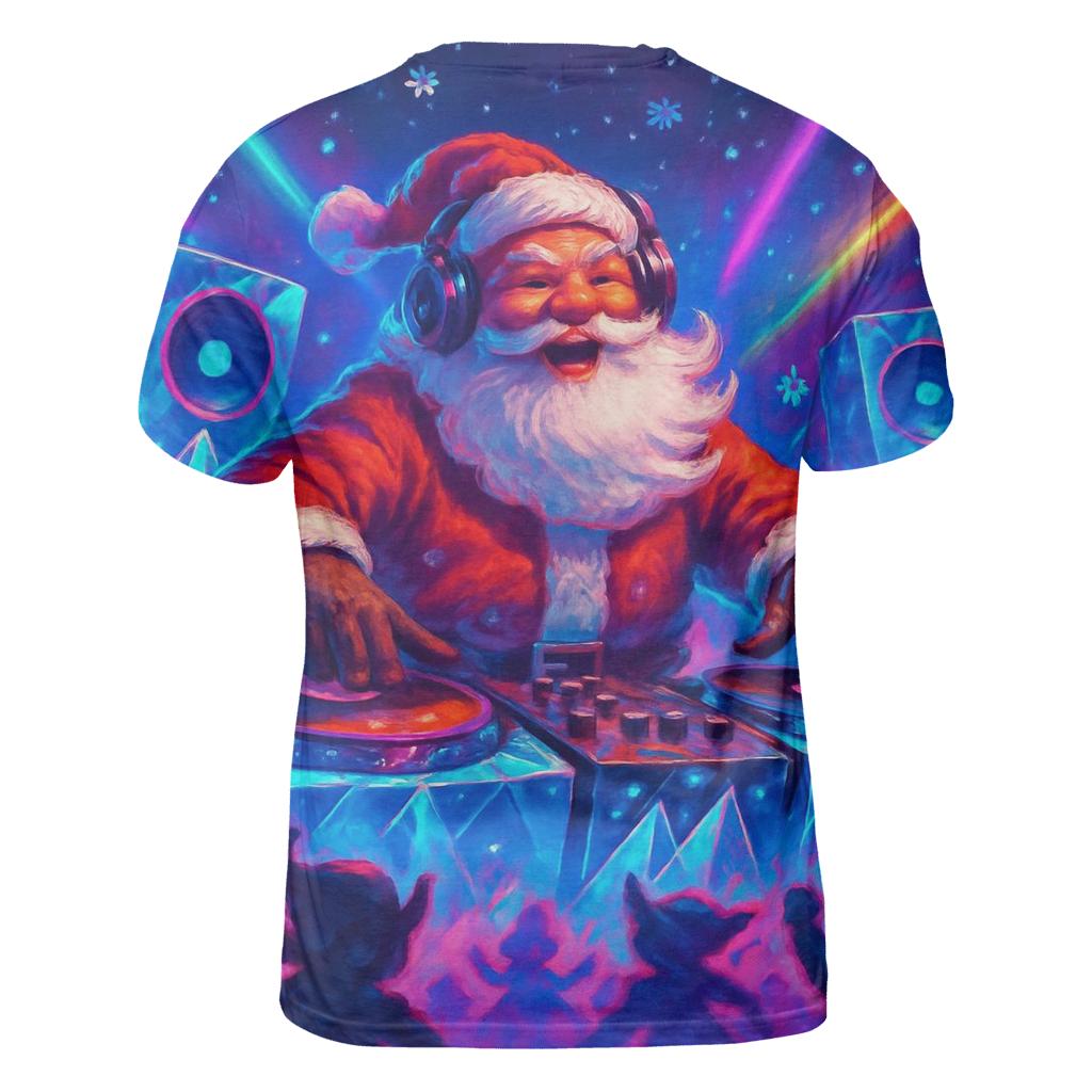 Santa DJ At The North Pole Rave unique graphic print tees