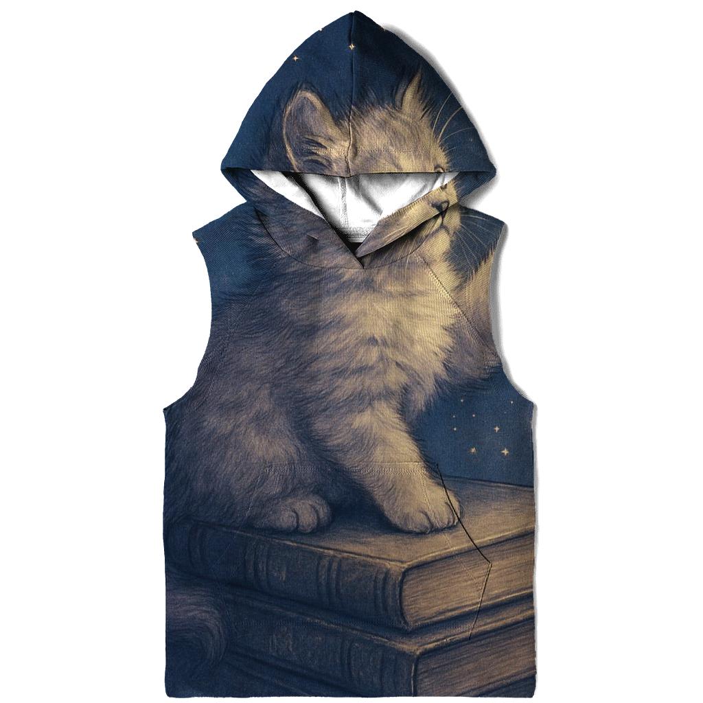 Starlit Library Cat Constellations pullover hoodies