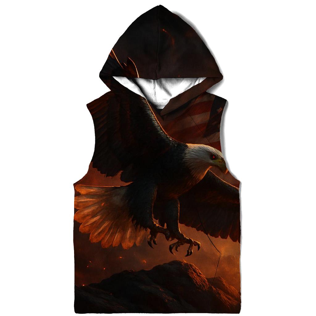 Eagle Over Firelit Flag Ridge zip-up hoodies