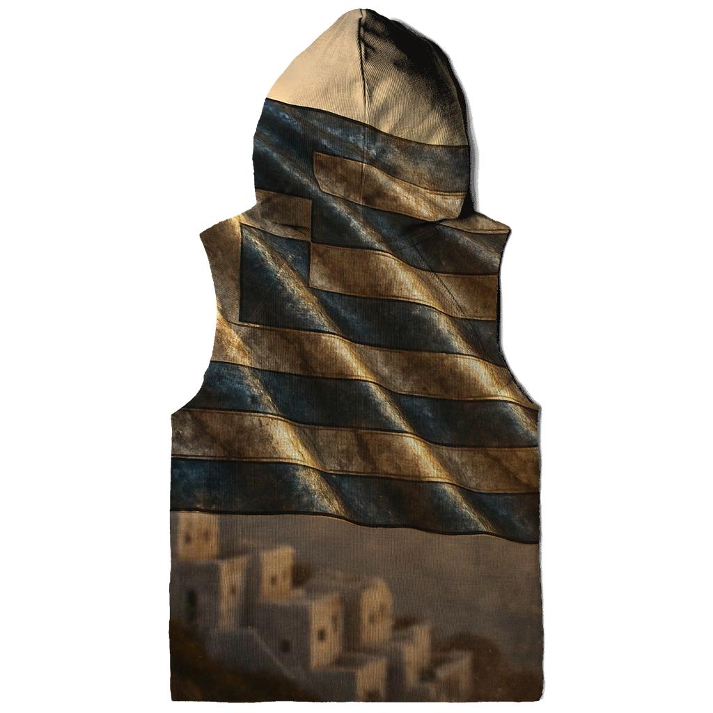 Greece Marble Metallic Flag zip-up hoodies