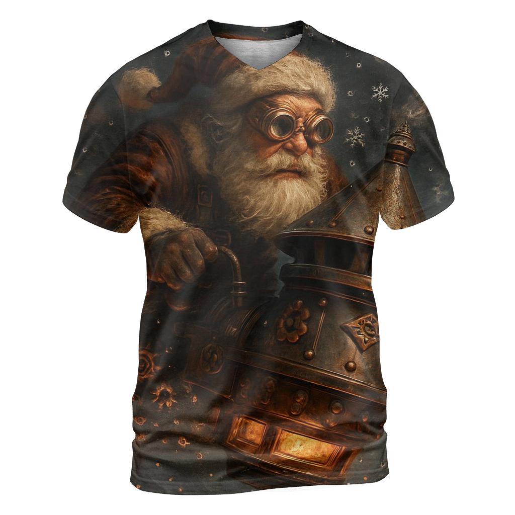 Steampunk Chimney Pilot Santa statement graphic shirts