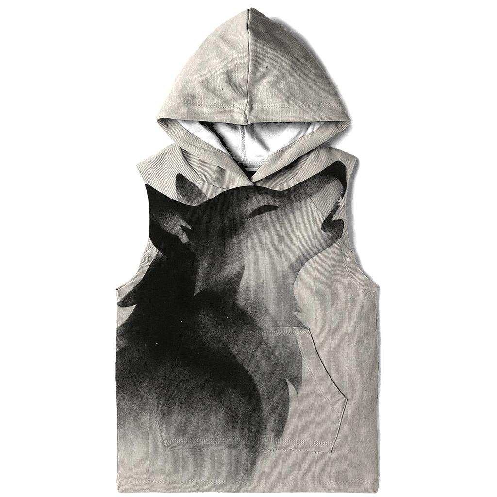 Celestial Ink Wash Wolf Constellator zip-up hoodies