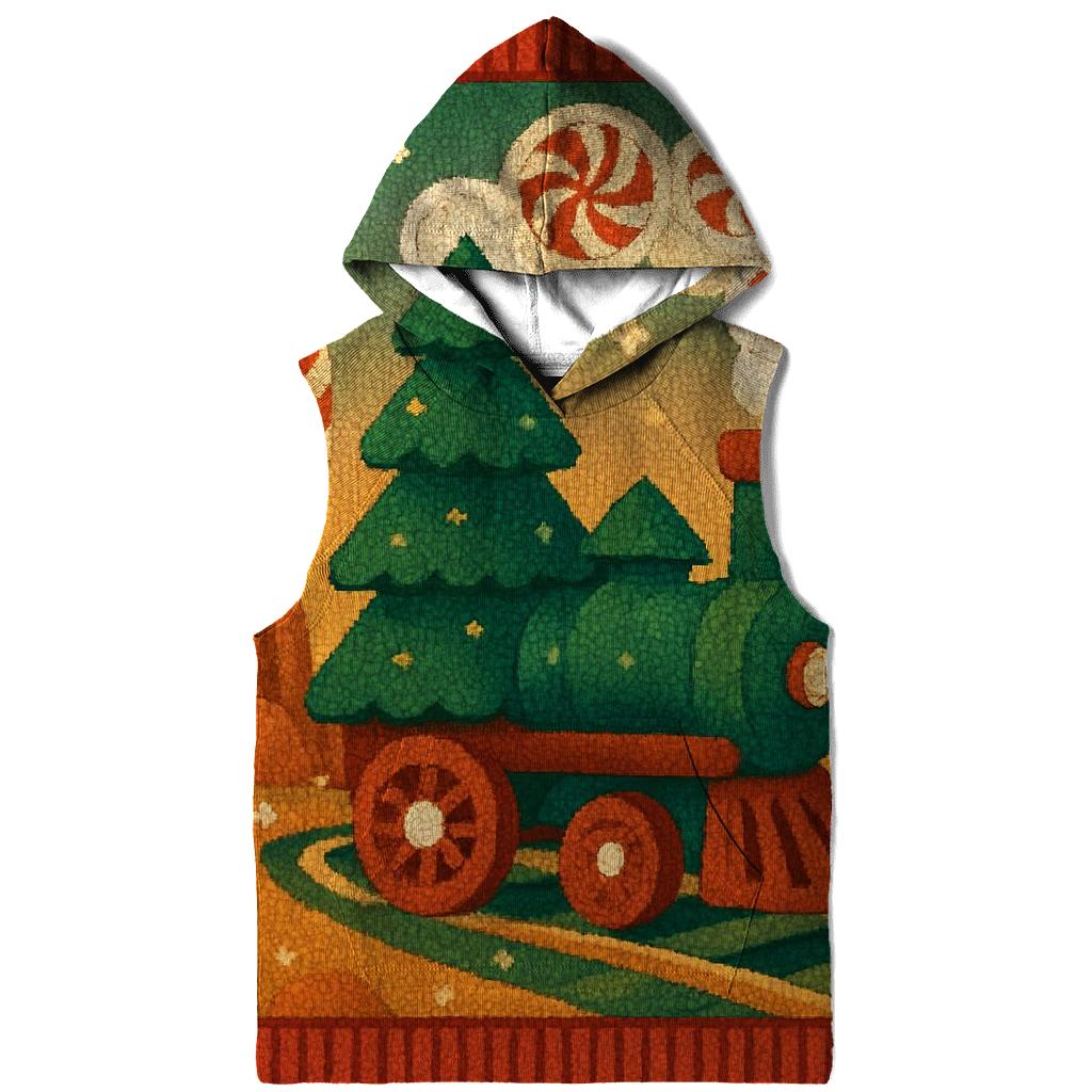 Christmas Tree Train Through Candy Cane Canyon printed hoodies