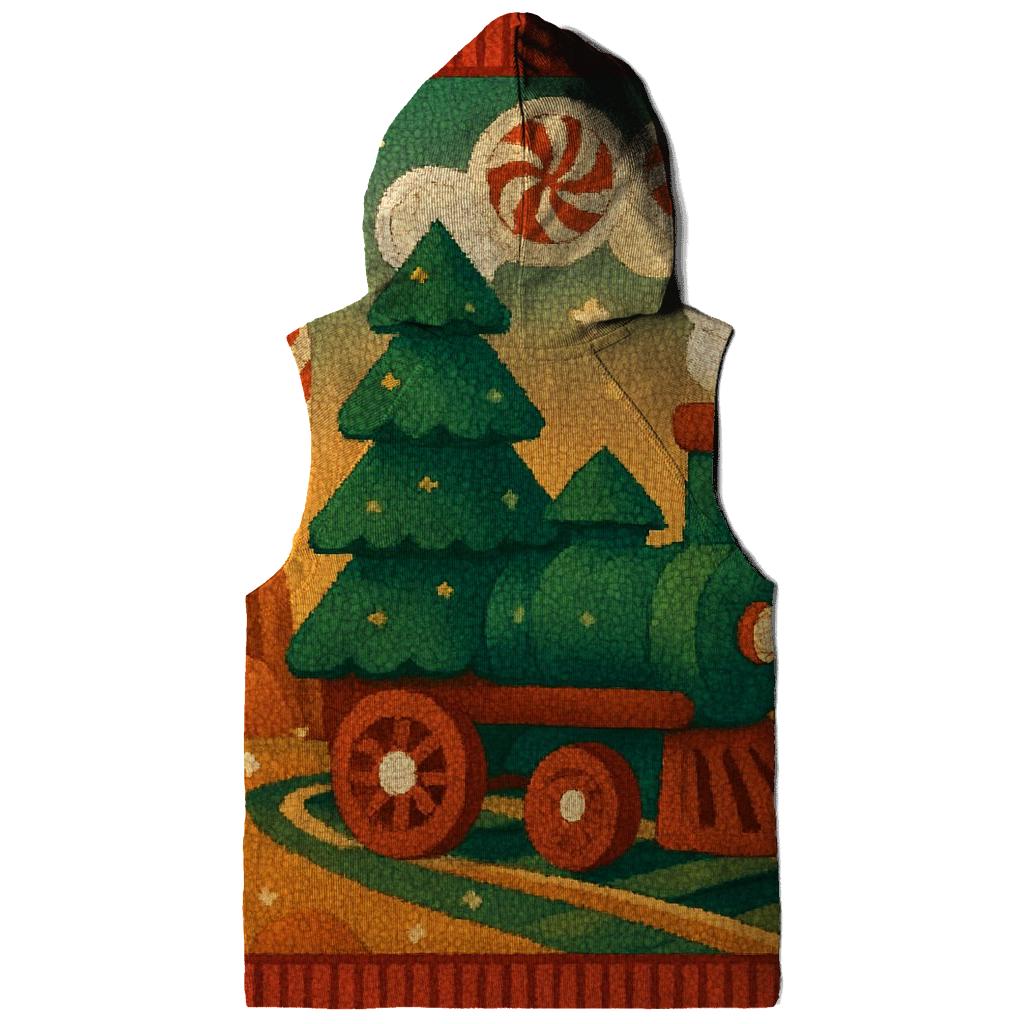 Christmas Tree Train Through Candy Cane Canyon printed hoodies