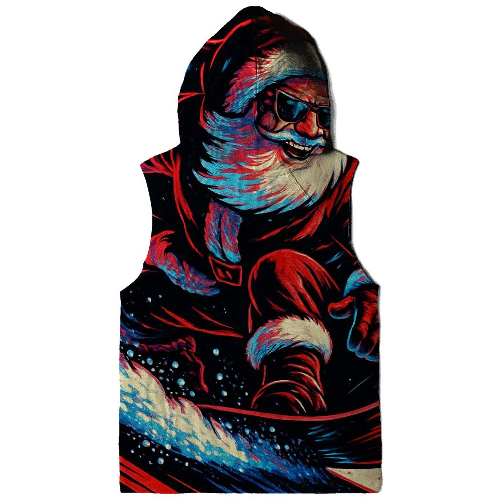 Neon Streetwear Santa On Snowboard heavyweight hoodies