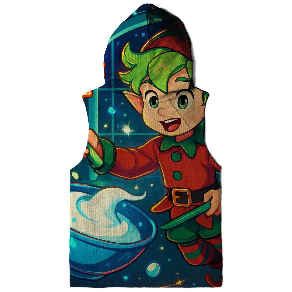 Elf Baking Comet Cookies In Zero Gravity premium hoodies